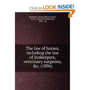  The law of horses, including the law of innkeepers 