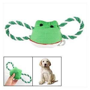  Plush Frog Pattern Squeaky Squeaker Toy w/ Tug Rope for 
