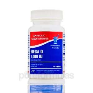  Anabolic Laboratories Mega D 1,000 IU 100 Softgels Health 