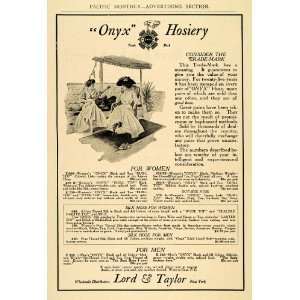 1910 Ad Lord Taylor Onyx Hosiery Victorian Fashion   Original Print Ad
