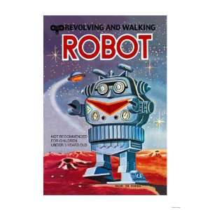  Revolving and Walking Robot Giclee Poster Print, 9x12 