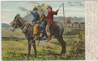 KIDS ON HORSE TITLED, AFTER WORKING HOURS AT MINE IN UPSTATE COXSACKIE 