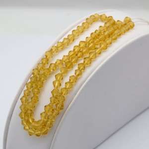 4mm Crystal Faceted Glass Bicone Bead Strand ~Gold~  