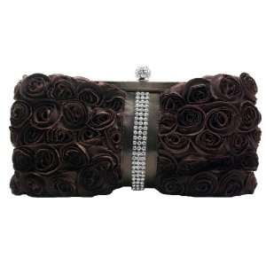   Evening Purse with Rhinestone and Satin Rose Detail 
