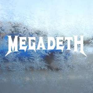  Megadeth White Decal Metal Rock Band Laptop Window White 