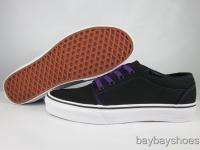 VANS 106 VULCANIZED BLACK/HELIOTROPE PURPLE STITCHING/WHITE SKATE MENS 