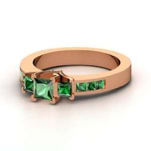  Farrah Ring, Princess Emerald 14K Rose Gold Ring Jewelry