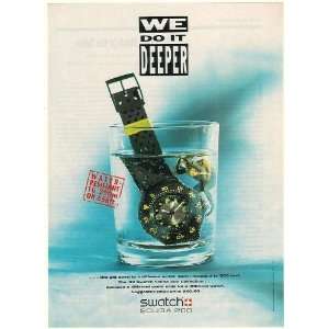  1992 Swatch Scuba 200 Watch We Do It Deeper Print Ad 