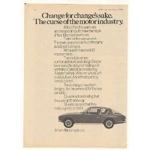  1969 Jensen Hand Made Car 19 Changes UK Print Ad