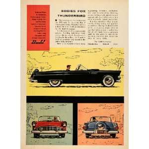 1956 Ad Ford Vintage Thunderbird Cars Bodies Budd   Original Print Ad