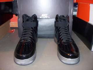 DS Nike Air Force 1 High Premium LE Black Glossy Leather Ice Icy 12 