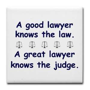 Good/Great Lawyer Law school Tile Coaster by   