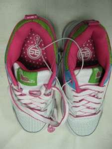 NEW Girls Athletic Shoes Size 3 Air Speed White/Pink/Bl  