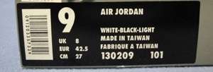  Air Jordan X. US 9. White Black Light. Box shows light shop wear 