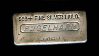 RARE Series II Poured Engelhard 999 FINE SILVER 32.15 Oz Big 