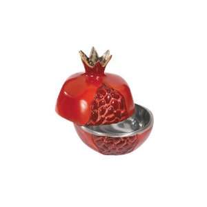  Yair Emanuel Aluminum Small Pomegranates Honey Dish in Red 