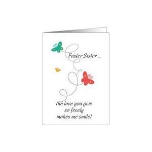  foster sister   Dancing Butterflies   Birthday Card 