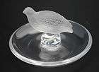 Signed LALIQUE Quail Bird Ring or Pin Dish Mint