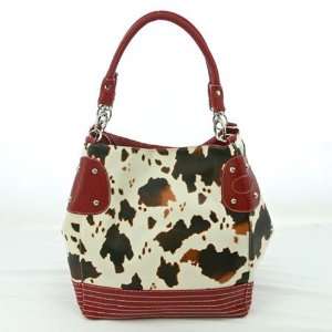  Red Animal Print Faux Leather Fashion Satchel Handbag Tote 