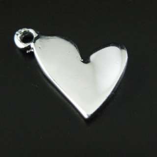 925 Sterling Silver Charm  Cute Tiny Heart Charms ( 12 by 8 mm   5 pcs 