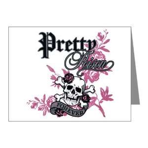  Note Cards (10 Pack) Pretty Poison Forever Skull and 