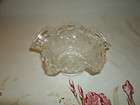 Clear Glass, Basket Weave Pattern, Dish with Scalloped Edge