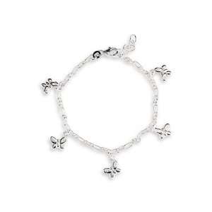    Butterfly Charm .925 Sterling Silver Ankle Bracelet Jewelry