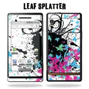   Sticker for Motorola Droid   Leaf Splatter Cell Phones & Accessories