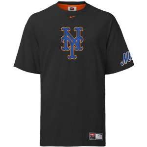 Nike New York Mets Black Logo Tackle T shirt Sports 