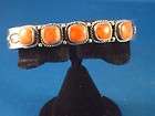 NATIVE AMERICAN NAVAJO INDIANJEWELRY SILVER APPLE CORAL BRACELET 