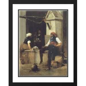 Vibert, Jehan Georges 28x36 Framed and Double Matted Chatting by the 