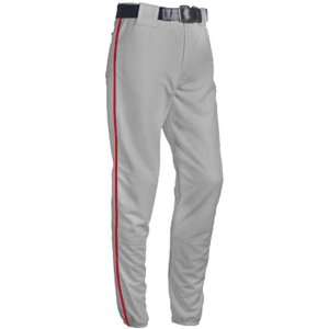 Teamwork Piped 12 Ounce Poly Baseball Pants 3728 332 SILVER/SCARLET YL 