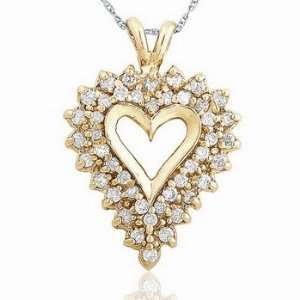  14k YELLOW GOLD WOMENS PENDANT LP 620 DIAMOND 0.75CT TW Jewelry