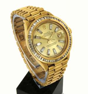 VINTAGE ROLEX 18K & DIAMONDS DATEJUST PRESIDENT WATCH  