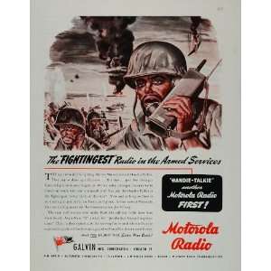  1944 Ad Motorola Handie Talkie 2 Way Radio Soldier WWII 