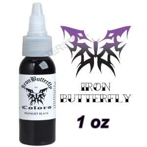  Iron Butterfly Tattoo Ink 1 OZ MIDNIGHT BLACK New NR 