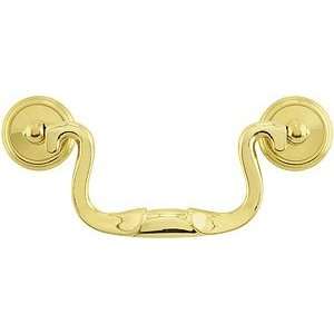   Solid Brass Swan Neck Bail Pull With Round Rosettes