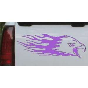 Flaming Eagle Head Car Window Wall Laptop Decal Sticker    Purple 12in 