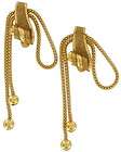 Vintage 1930s Gold Tone Mesh Chain Dress Clips Pair
