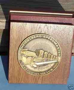 vint Heidelberg Speedmaster Excutive Club brass plaque  