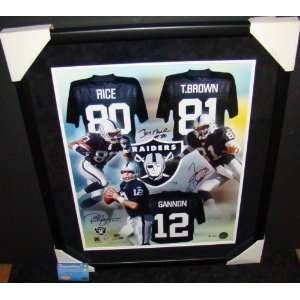  NEW RICE BROWN GANNON SIGNED Framed 16X20 LE RAIDERS MM 