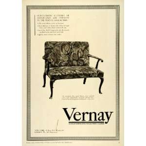 1927 Ad Vernay Furniture Queen Anne Setee Cabriole Legs Petit Point 