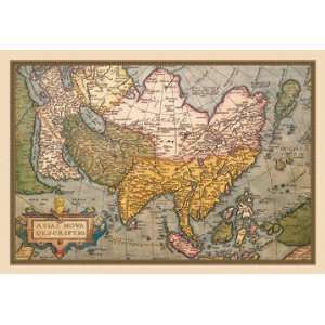  Map of Asia 28x42 Giclee on Canvas