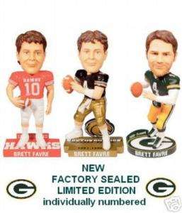Brett Favre Bobblehead 3 Bobble Packers jersey Vikings‏  