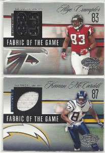 Lot 10 dif. 2006 Leaf Certified NFL game, rookie jersey cards  