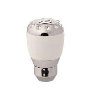 Aoe Performance Universal Silver Aluminium And White Leather Gear Knob 