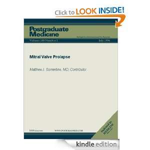 Mitral Valve Prolapse (Postgraduate Medicine) Matthew J. Sorrentino 