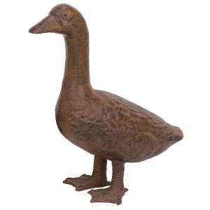  Extra Large Iron Standing Goose ~ Garden Statue ~ Brown 