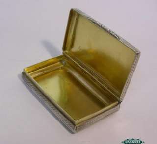Victorian Sterling Silver Tobacco Snuff Box By Nathaniel Mills 