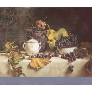   Grape Leaves   Artist Del Gish  Poster Size 15 X 19